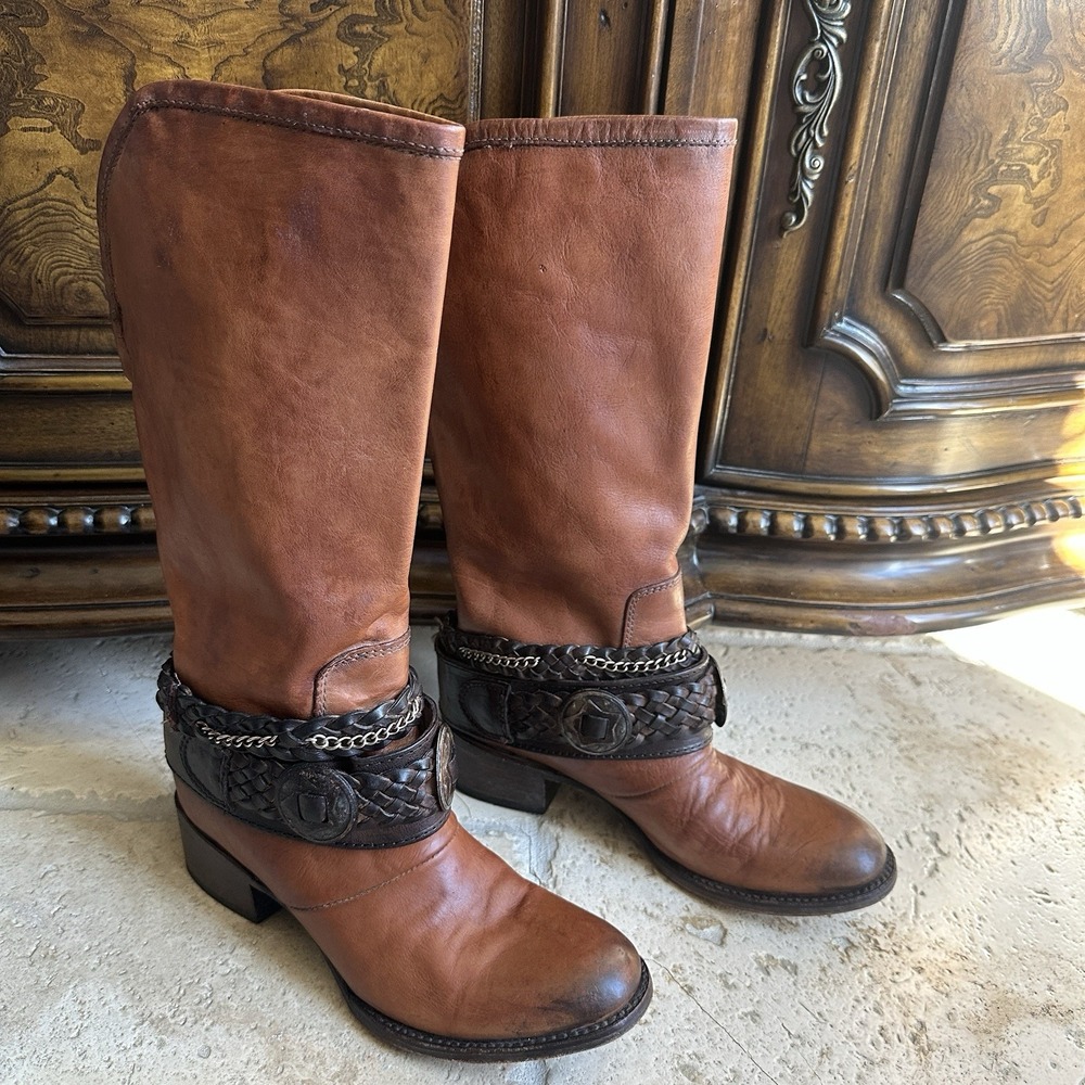 Freebird Steven Breck  Western Boots Women's Size 7 Distressed‎ Brown Leather